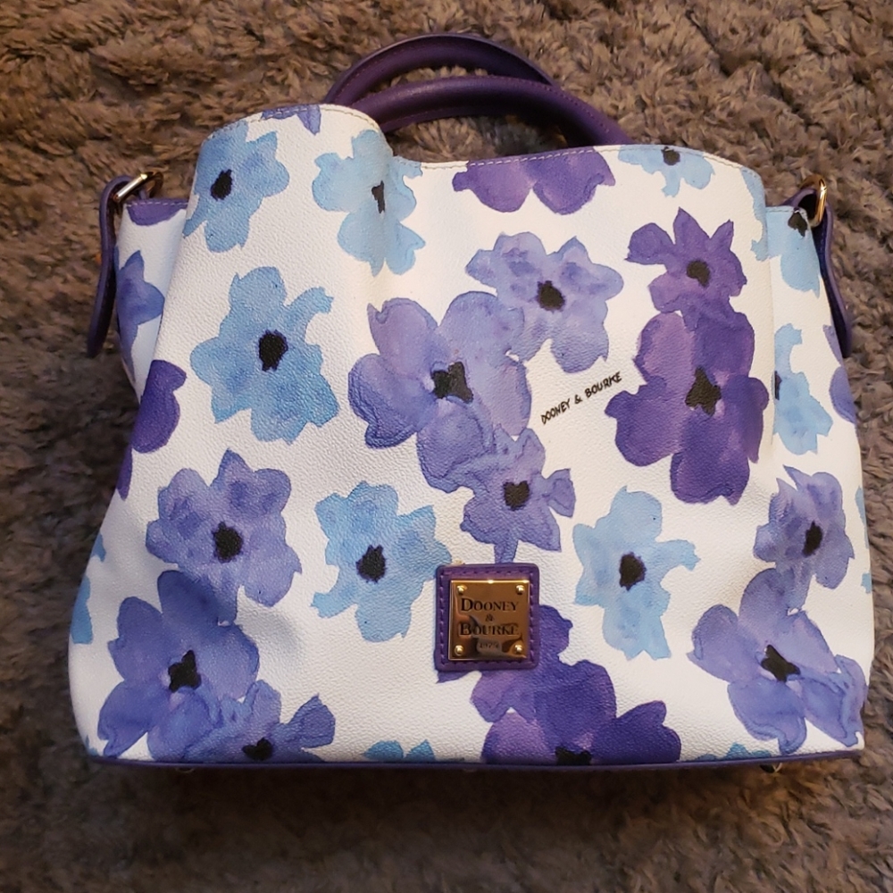 Dooney And Bourke Blue and Purple Floral Purse